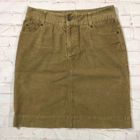 Eddie Bauer Tan Corduroy Skirt - Size 4 - Picture 1 of 6